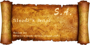 Slezák Antal névjegykártya